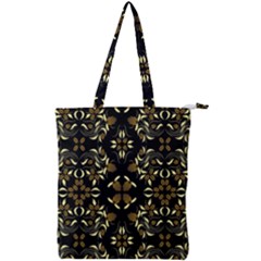 Folk Flowers Print Floral Pattern Ethnic Art Double Zip Up Tote Bag by Eskimos