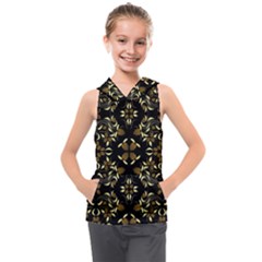 Folk Flowers Print Floral Pattern Ethnic Art Kids  Sleeveless Hoodie by Eskimos