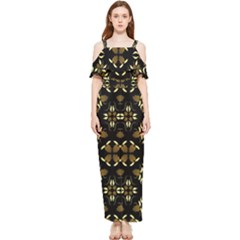 Folk Flowers Print Floral Pattern Ethnic Art Draped Sleeveless Chiffon Jumpsuit