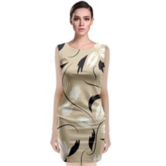 Folk Flowers Print Floral Pattern Ethnic Art Classic Sleeveless Midi Dress by Eskimos