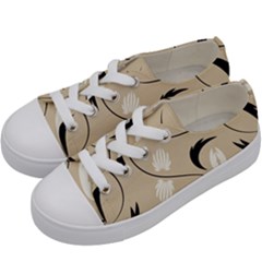 Folk Flowers Print Floral Pattern Ethnic Art Kids  Low Top Canvas Sneakers by Eskimos