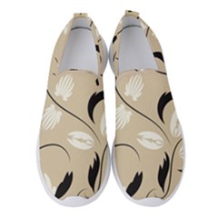 Folk Flowers Print Floral Pattern Ethnic Art Women s Slip On Sneakers by Eskimos