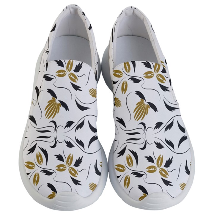 Folk flowers print Floral pattern Ethnic art Women s Lightweight Slip Ons