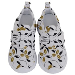 Folk Flowers Print Floral Pattern Ethnic Art Kids  Velcro No Lace Shoes by Eskimos