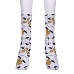 Folk Flowers Print Floral Pattern Ethnic Art Crew Socks by Eskimos