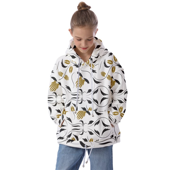 Folk flowers print Floral pattern Ethnic art Kids  Oversized Hoodie