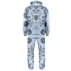 Folk Flowers Print Floral Pattern Ethnic Art Hooded Jumpsuit (men) by Eskimos