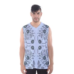 Folk Flowers Print Floral Pattern Ethnic Art Men s Basketball Tank Top by Eskimos