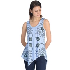 Folk Flowers Print Floral Pattern Ethnic Art Sleeveless Tunic by Eskimos