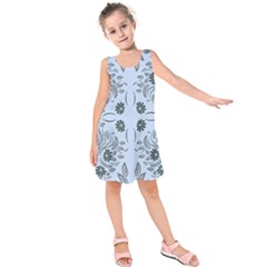 Folk Flowers Print Floral Pattern Ethnic Art Kids  Sleeveless Dress by Eskimos