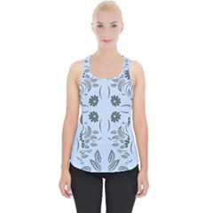 Folk Flowers Print Floral Pattern Ethnic Art Piece Up Tank Top by Eskimos