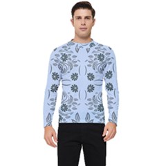 Folk Flowers Print Floral Pattern Ethnic Art Men s Long Sleeve Rash Guard