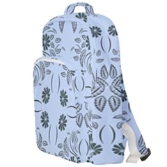 Folk Flowers Print Floral Pattern Ethnic Art Double Compartment Backpack by Eskimos