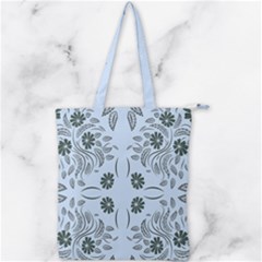 Folk Flowers Print Floral Pattern Ethnic Art Double Zip Up Tote Bag by Eskimos