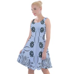 Folk Flowers Print Floral Pattern Ethnic Art Knee Length Skater Dress by Eskimos