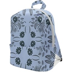 Folk Flowers Print Floral Pattern Ethnic Art Zip Up Backpack