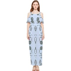 Folk Flowers Print Floral Pattern Ethnic Art Draped Sleeveless Chiffon Jumpsuit by Eskimos