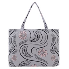 Folk Flowers Print Floral Pattern Ethnic Art Zipper Medium Tote Bag by Eskimos