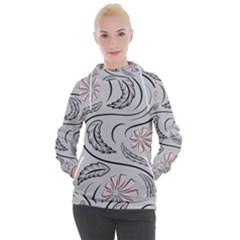 Folk Flowers Print Floral Pattern Ethnic Art Women s Hooded Pullover by Eskimos