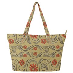 Folk Flowers Print Floral Pattern Ethnic Art Full Print Shoulder Bag by Eskimos