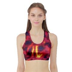 Requiem  Of The Glowing  Stars Sports Bra With Border by DimitriosArt