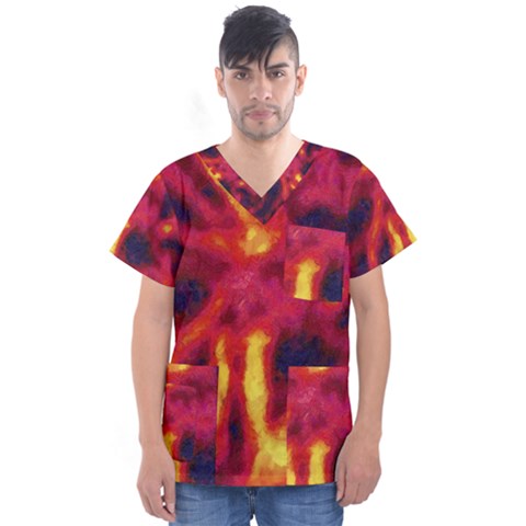 Requiem  Of The Glowing  Stars Men s V-neck Scrub Top by DimitriosArt