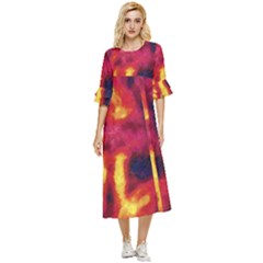 Requiem  Of The Glowing  Stars Double Cuff Midi Dress