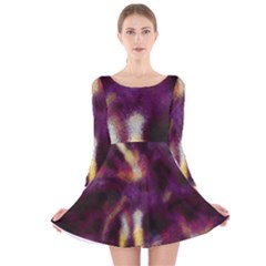 Requiem  Of The Purple Stars Long Sleeve Velvet Skater Dress by DimitriosArt