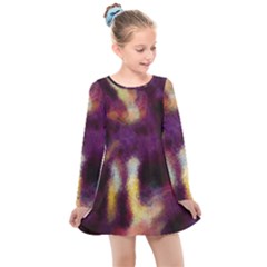 Requiem  Of The Purple Stars Kids  Long Sleeve Dress by DimitriosArt