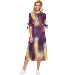 Requiem  Of The Purple Stars Bow Sleeve Chiffon Midi Dress by DimitriosArt