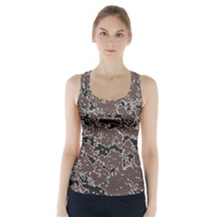 Brown And Black Abstract Vivid Texture Racer Back Sports Top