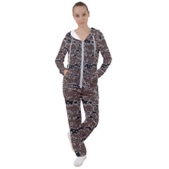 Brown And Black Abstract Vivid Texture Women s Tracksuit by dflcprintsclothing