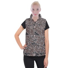 Brown And Black Abstract Vivid Texture Women s Button Up Vest by dflcprintsclothing