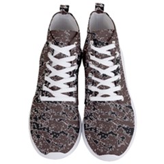 Brown And Black Abstract Vivid Texture Men s Lightweight High Top Sneakers