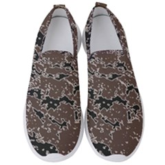 Brown And Black Abstract Vivid Texture Men s Slip On Sneakers by dflcprintsclothing