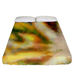 Requiem  Of The Yellow Stars Fitted Sheet (queen Size) by DimitriosArt