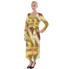 Requiem  Of The Yellow Stars Velvet Maxi Wrap Dress by DimitriosArt