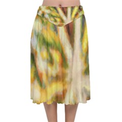 Requiem  Of The Yellow Stars Velvet Flared Midi Skirt