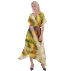 Requiem  Of The Yellow Stars Cross Front Sharkbite Hem Maxi Dress by DimitriosArt