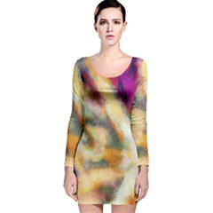 Requiem  Of The Rainbow Stars Long Sleeve Velvet Bodycon Dress