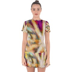 Requiem  Of The Rainbow Stars Drop Hem Mini Chiffon Dress by DimitriosArt