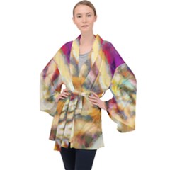 Requiem  Of The Rainbow Stars Long Sleeve Velvet Kimono  by DimitriosArt