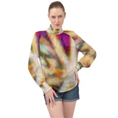 Requiem  Of The Rainbow Stars High Neck Long Sleeve Chiffon Top by DimitriosArt