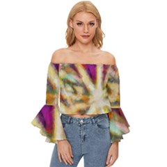 Requiem  Of The Rainbow Stars Off Shoulder Flutter Bell Sleeve Top