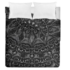 Charcoal Mandala Duvet Cover Double Side (queen Size) by MRNStudios