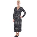 Charcoal Mandala Velvet Maxi Wrap Dress View1