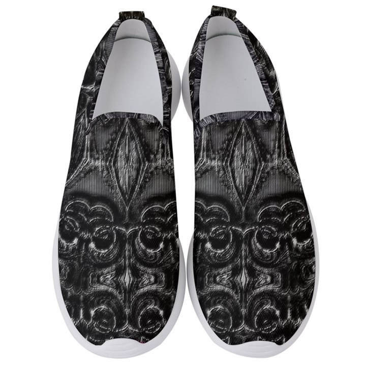 Charcoal Mandala Men s Slip On Sneakers