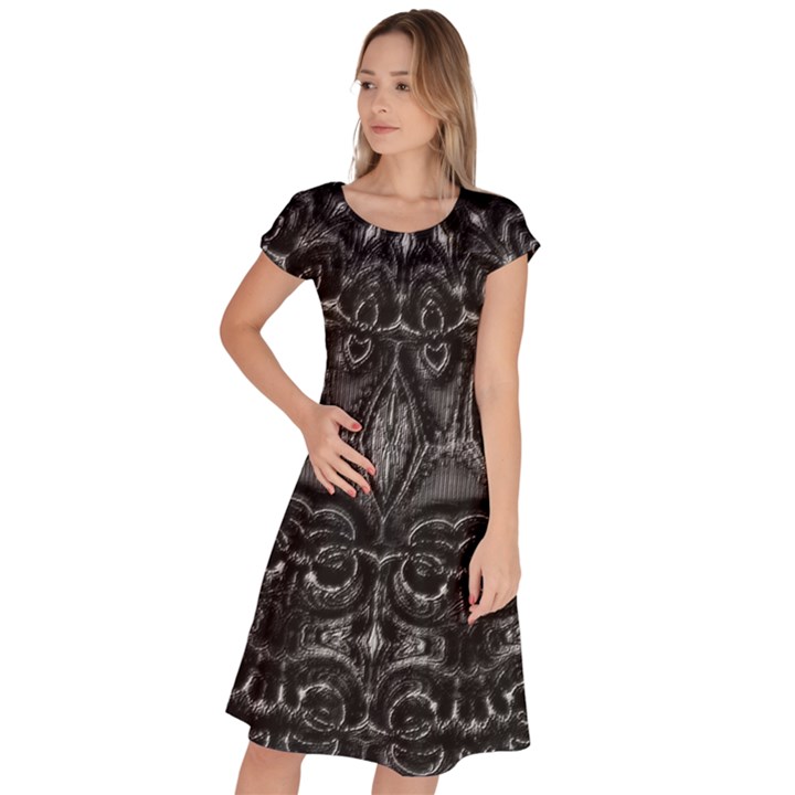 Charcoal Mandala Classic Short Sleeve Dress