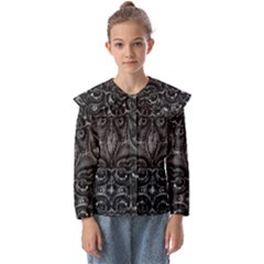 Charcoal Mandala Kids  Peter Pan Collar Blouse by MRNStudios