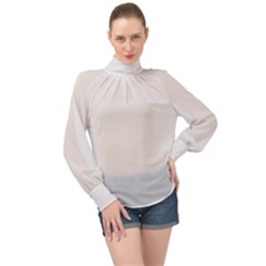 White Alyssum High Neck Long Sleeve Chiffon Top by retrotoomoderndesigns